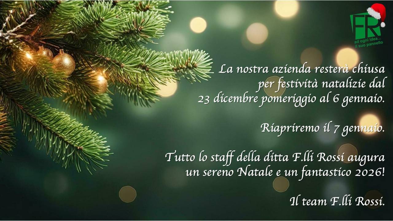 CHIUSURA NATALE 2025